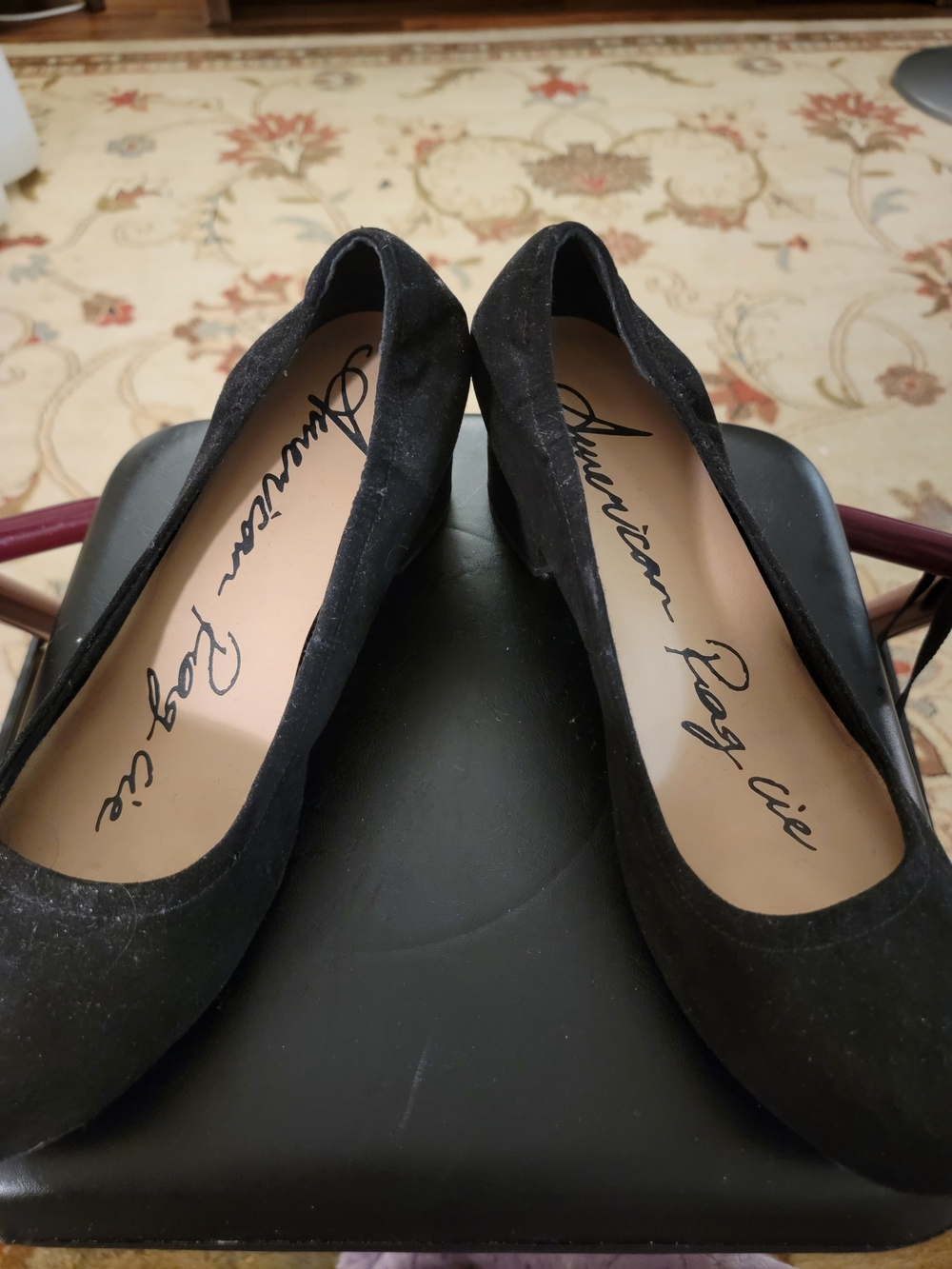 American Rag Black Suede Round-Toe 2 Inch Heels Sz 11